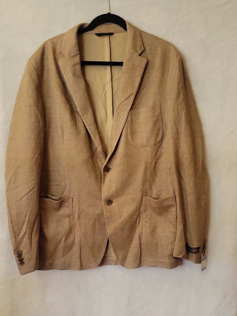 Light Brown Linen-Blend Sport Coat - Unbranded Classic Two-Button Blazer